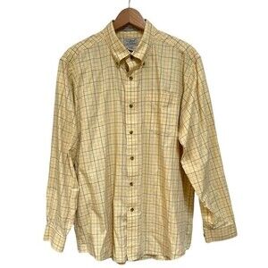 L.L. Bean Men’s Plaid Button-Down Yellow and Earth-Tone Size Large